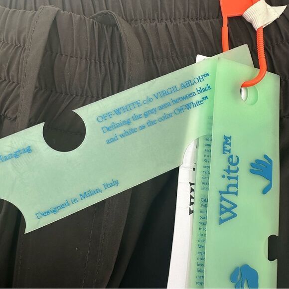 OFF WHITE Sweatpants Men Size Large Black Wide Leg - Picture 5 of 15